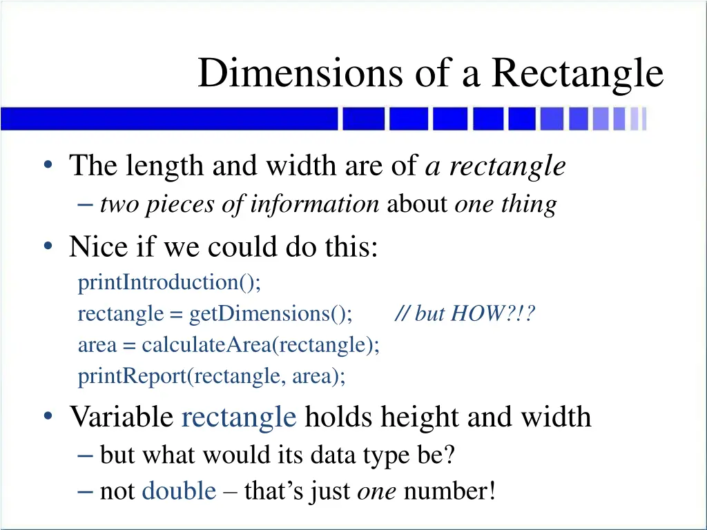 dimensions of a rectangle