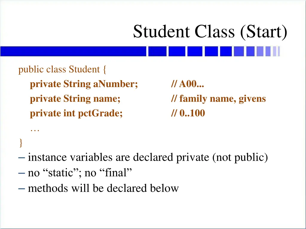 student class start