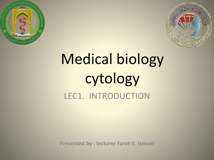medical biology cytology lec1 introduction