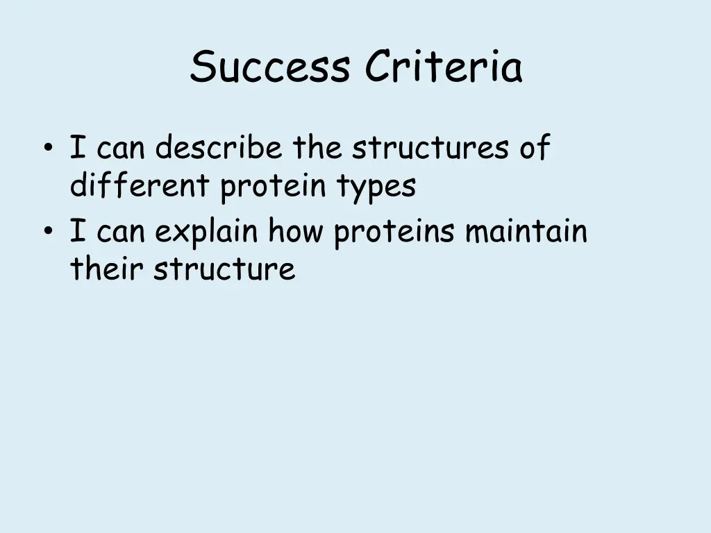 success criteria 1