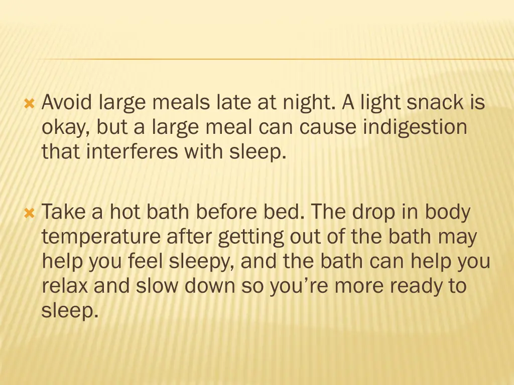 avoid large meals late at night a light snack
