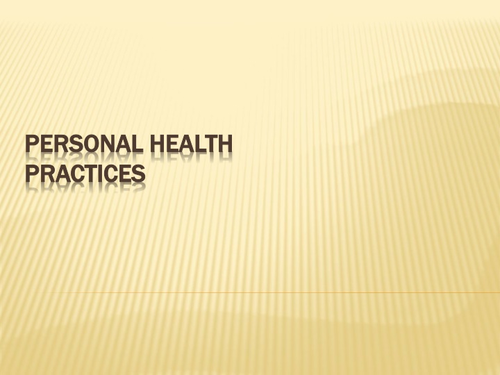 personal health personal health practices
