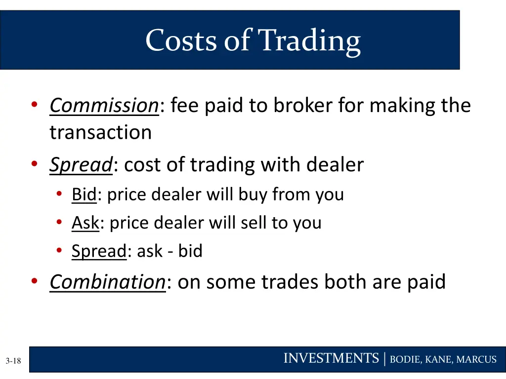 costs of trading