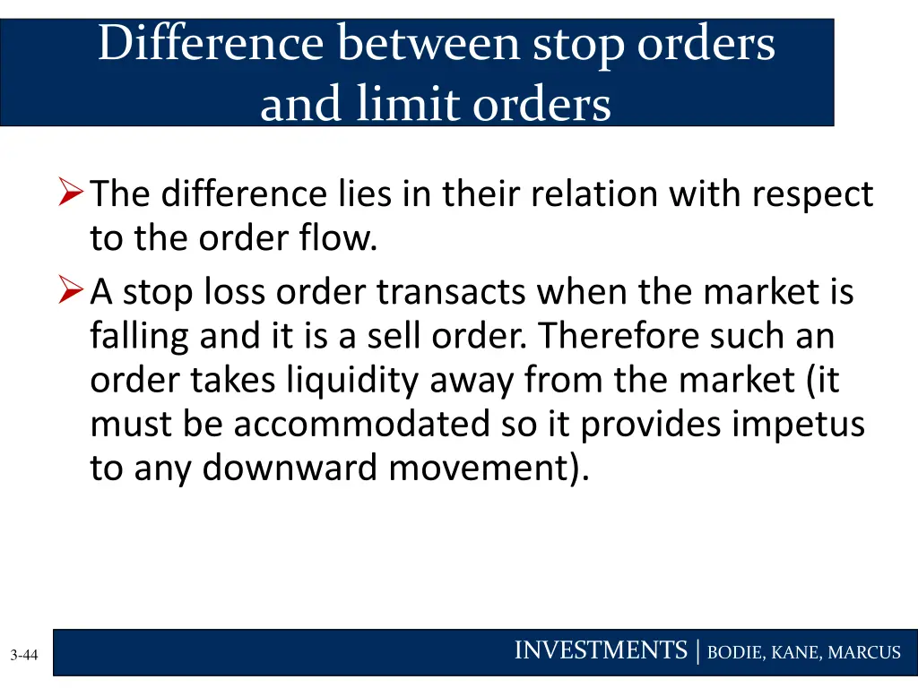 difference between stop orders and limit orders