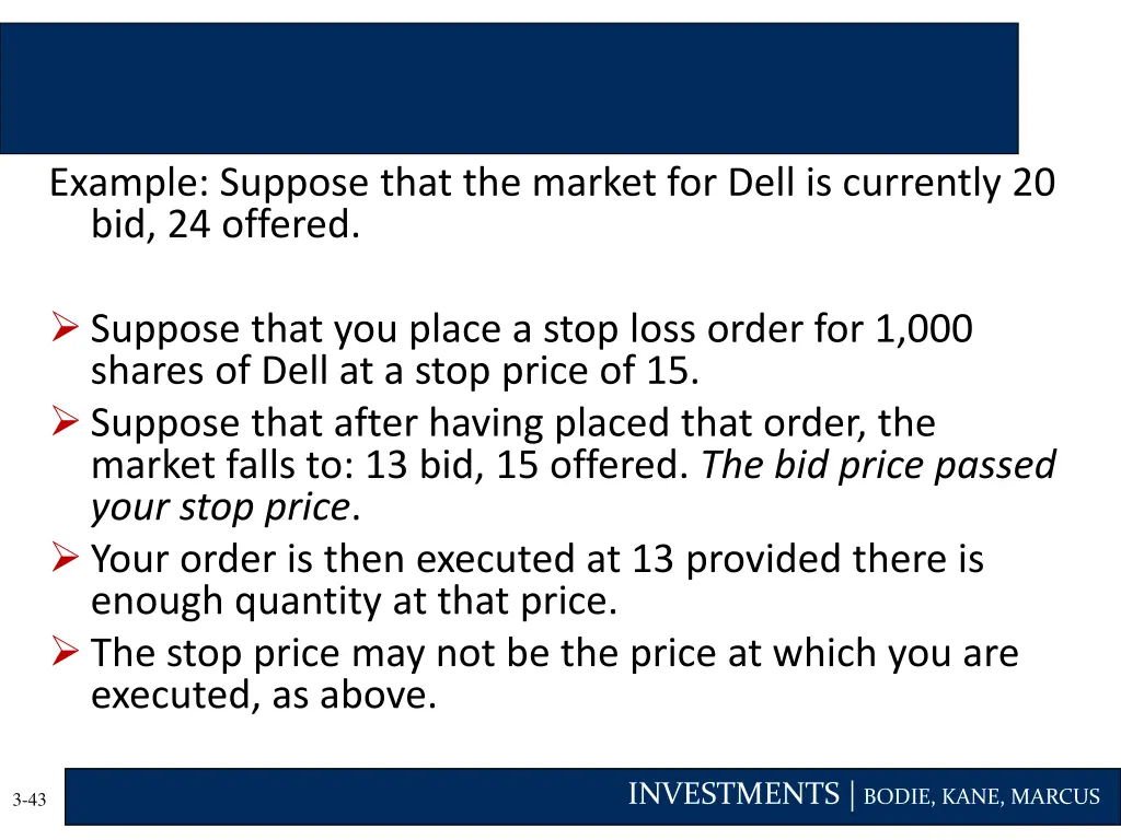 example suppose that the market for dell