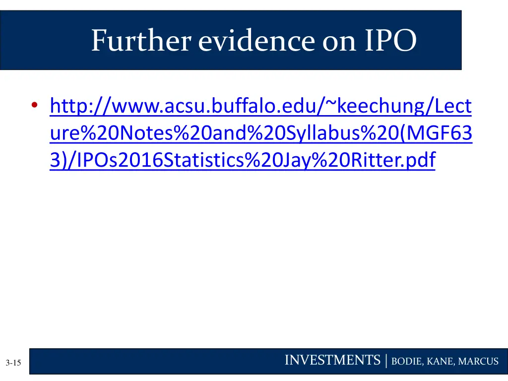 further evidence on ipo
