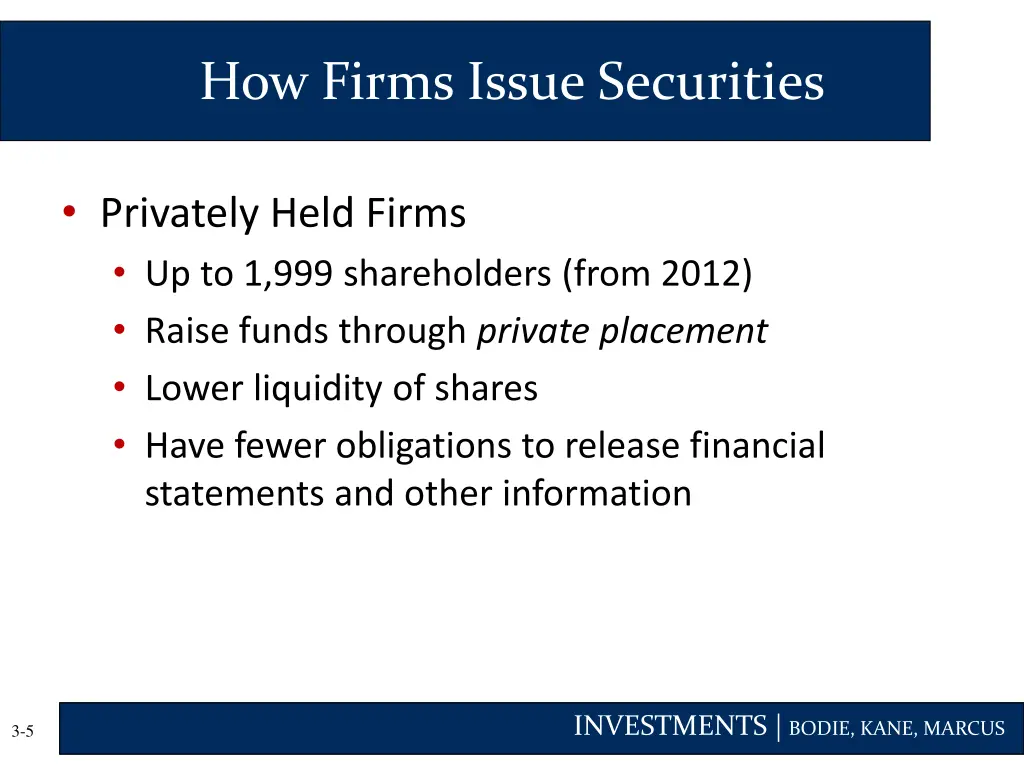 how firms issue securities 1