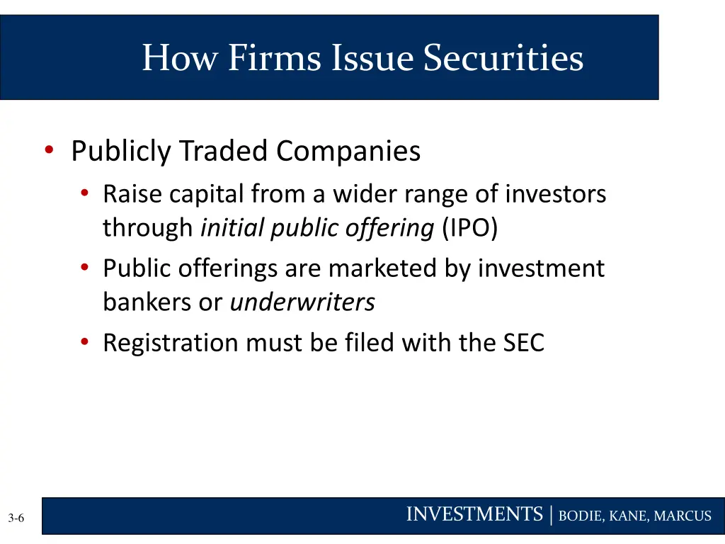 how firms issue securities 2