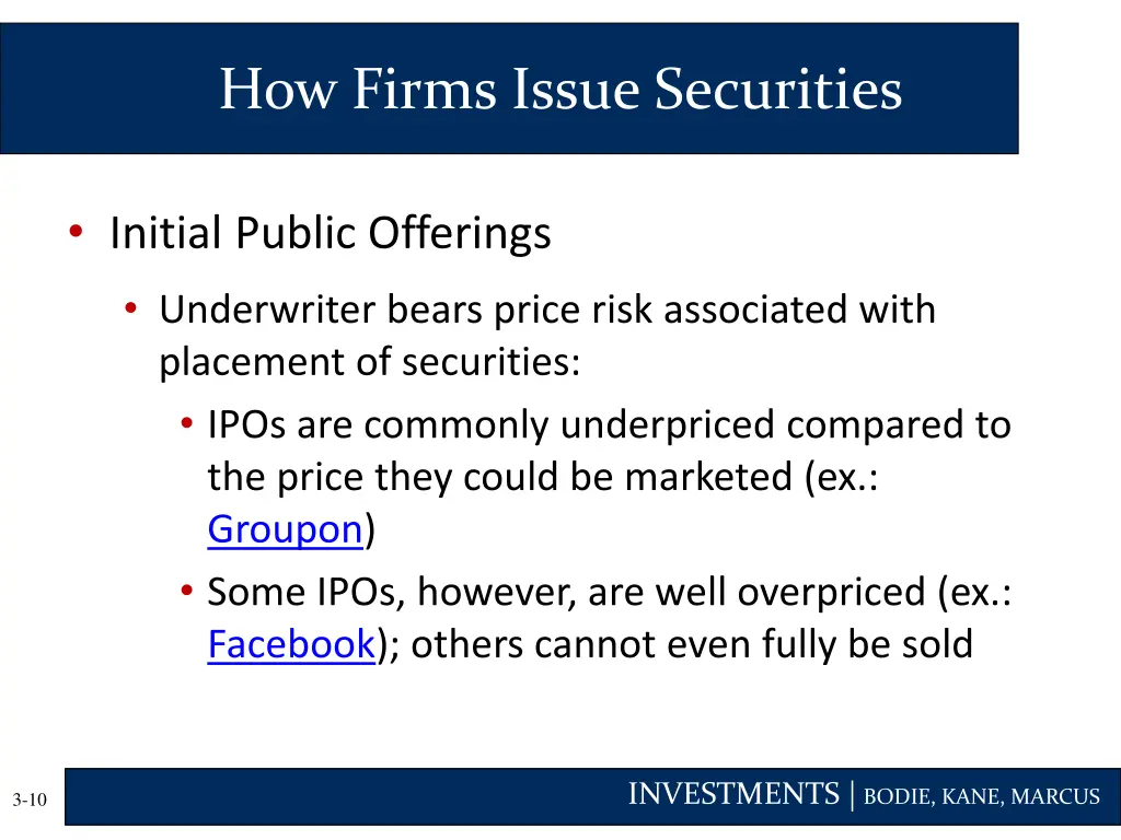 how firms issue securities 5