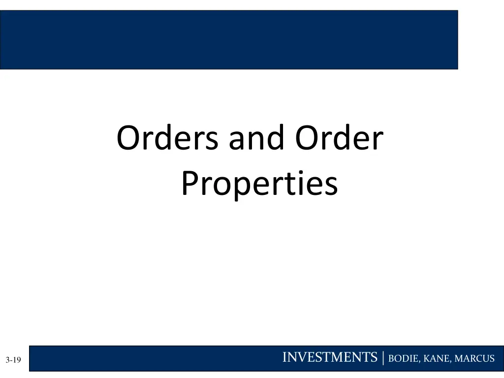 orders and order properties