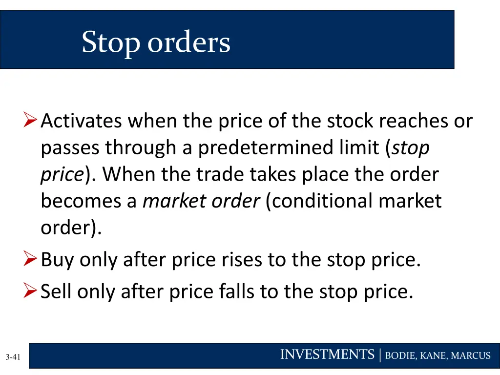 stop orders