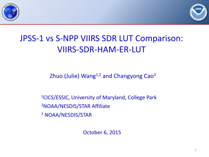 jpss 1 vs s npp viirs sdr lut comparison viirs
