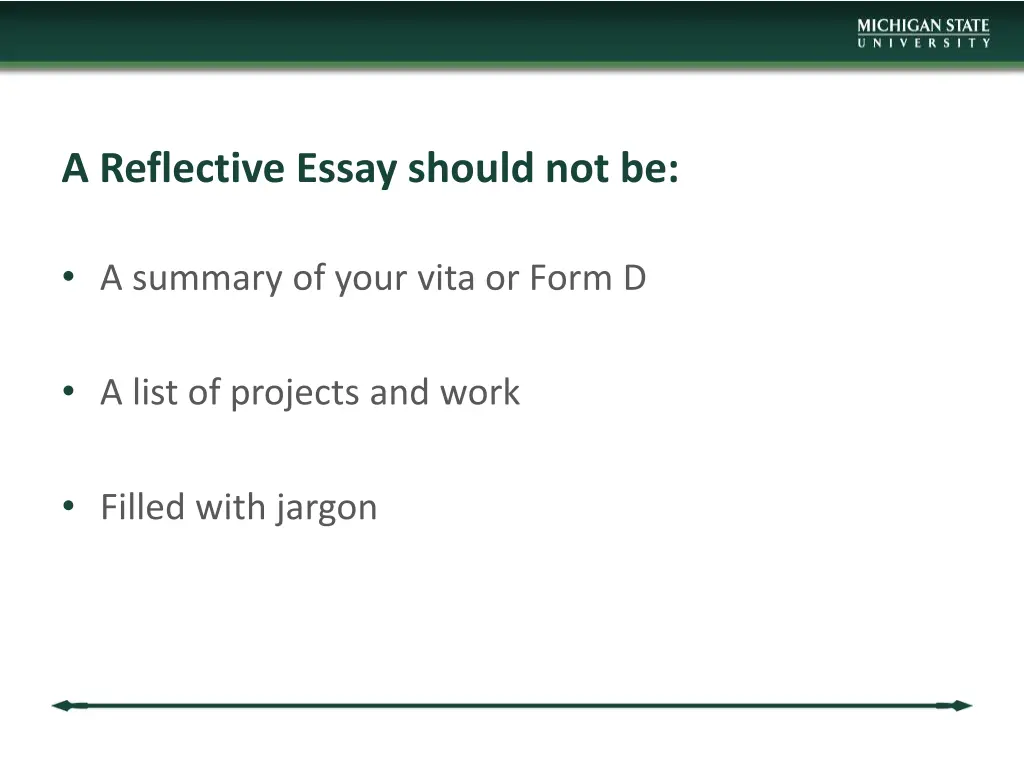a reflective essay should not be