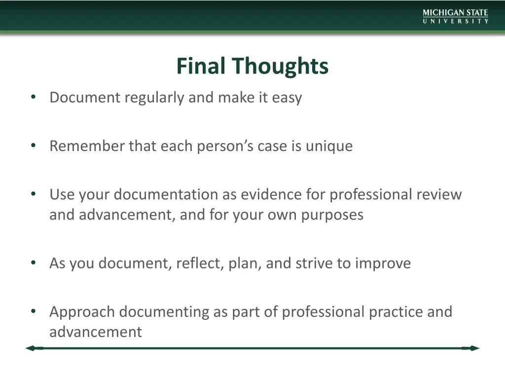 final thoughts