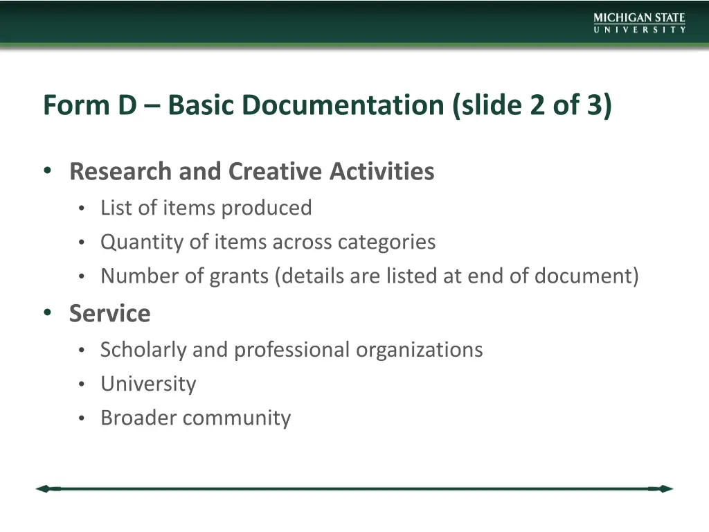 form d basic documentation slide 2 of 3