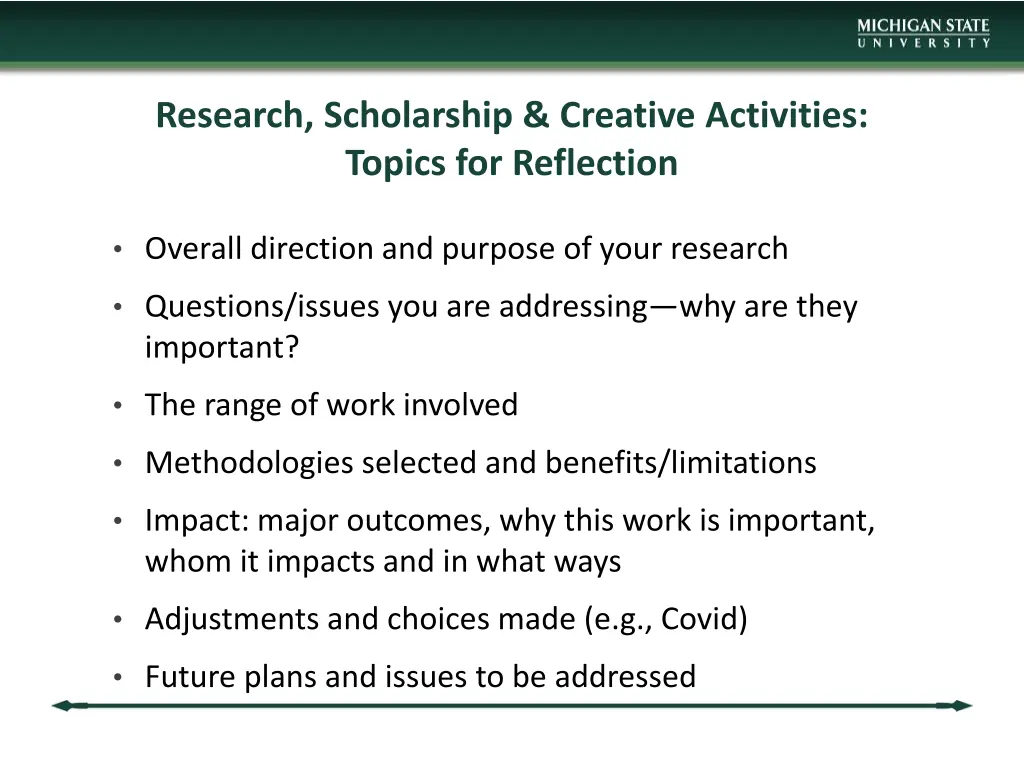 research scholarship creative activities topics