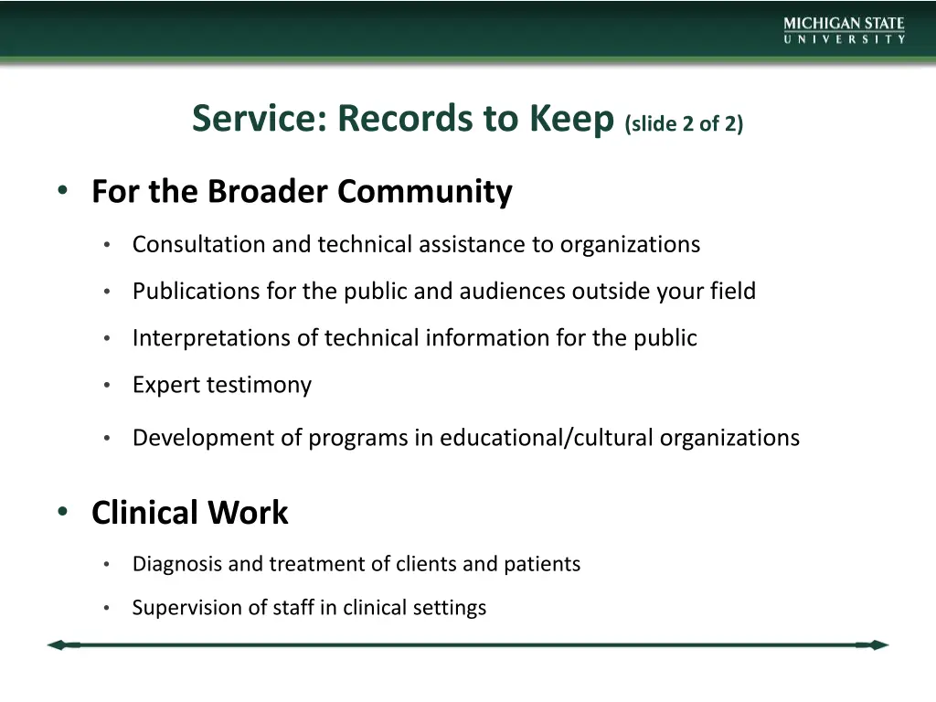 service records to keep slide 2 of 2
