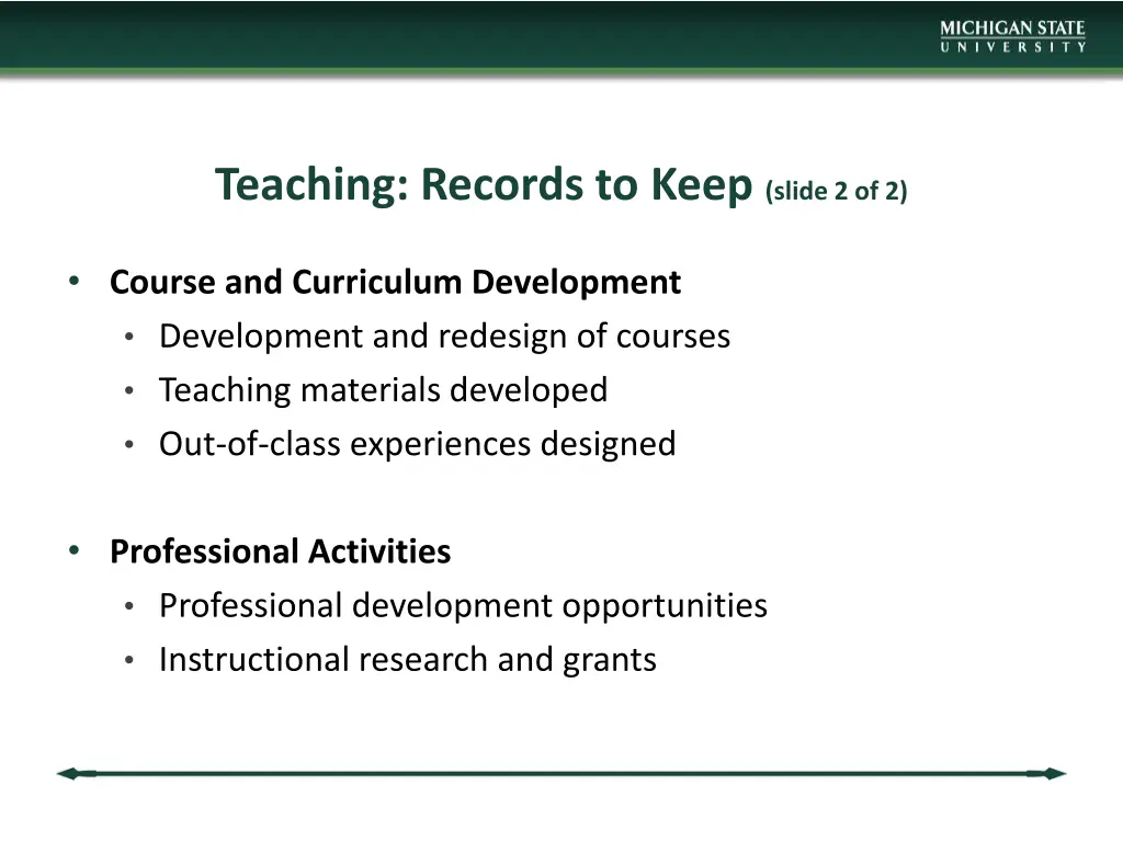 teaching records to keep slide 2 of 2