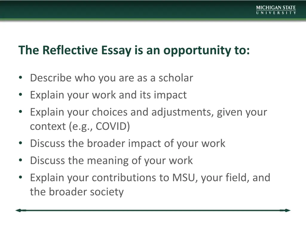 the reflective essay is an opportunity to