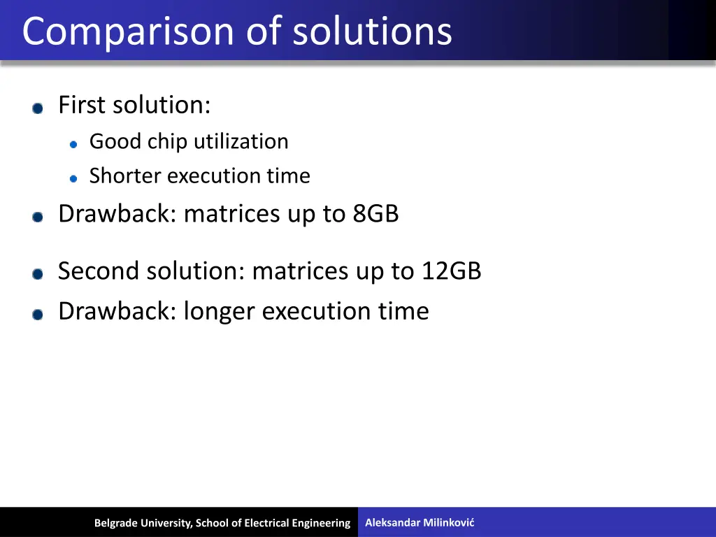 comparison of solutions