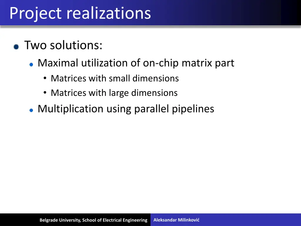 project realizations