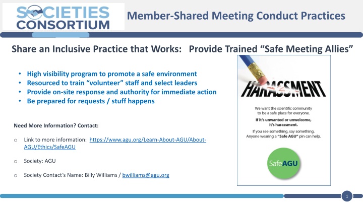member shared meeting conduct practices