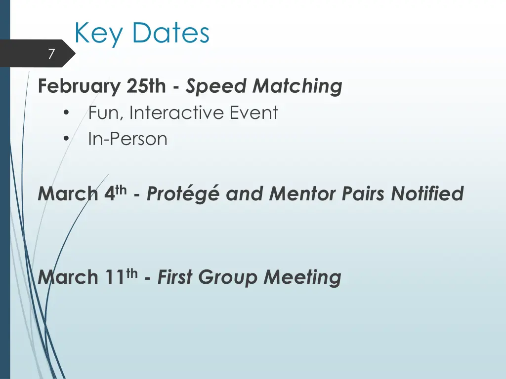 7 key dates