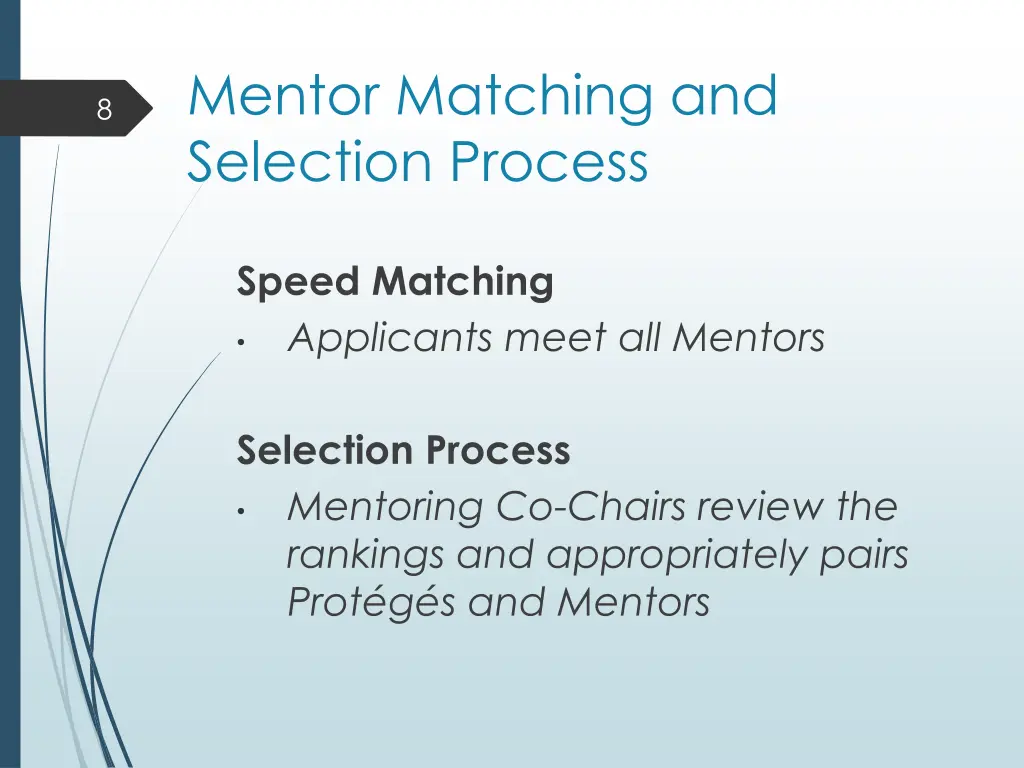 mentor matching and selection process