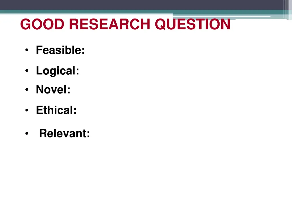good research question