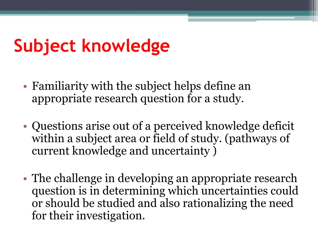subject knowledge