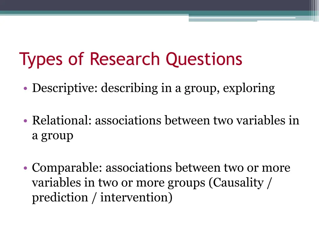 types of research questions