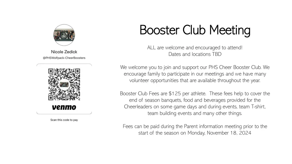 booster club meeting booster club meeting