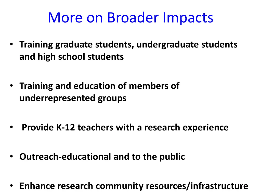 more on broader impacts