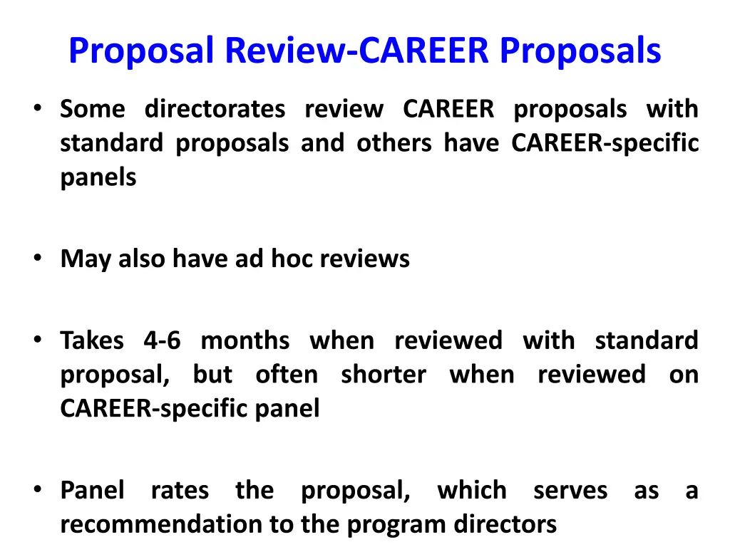 proposal review career proposals