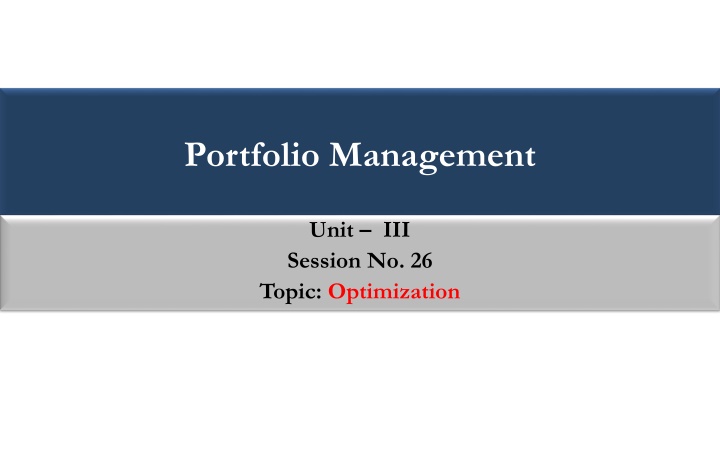 portfolio management