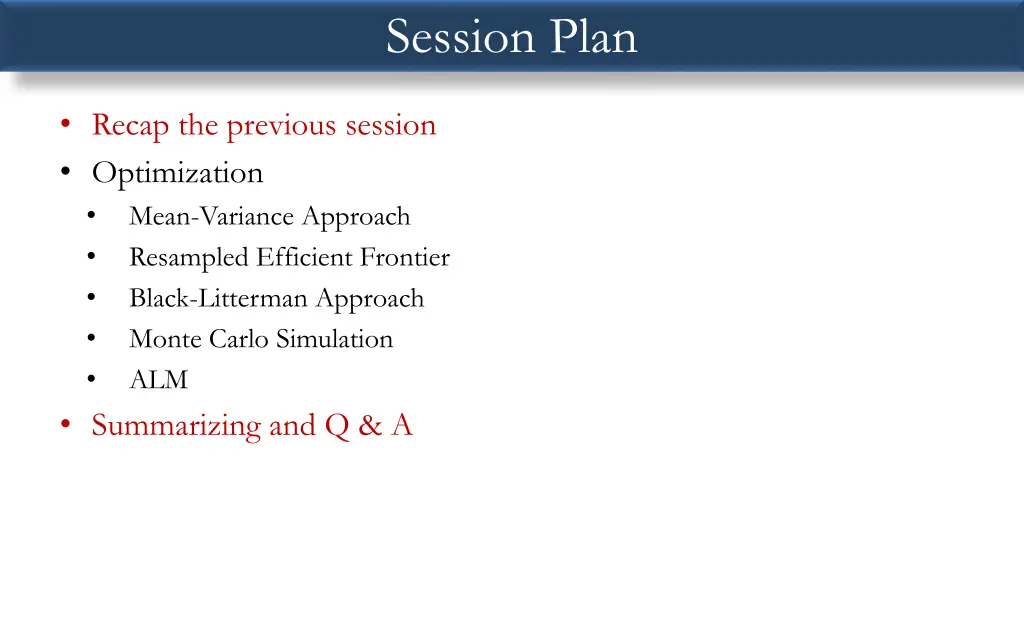 session plan