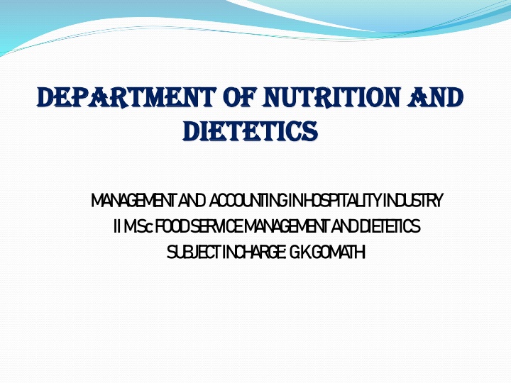 department of nutrition and department