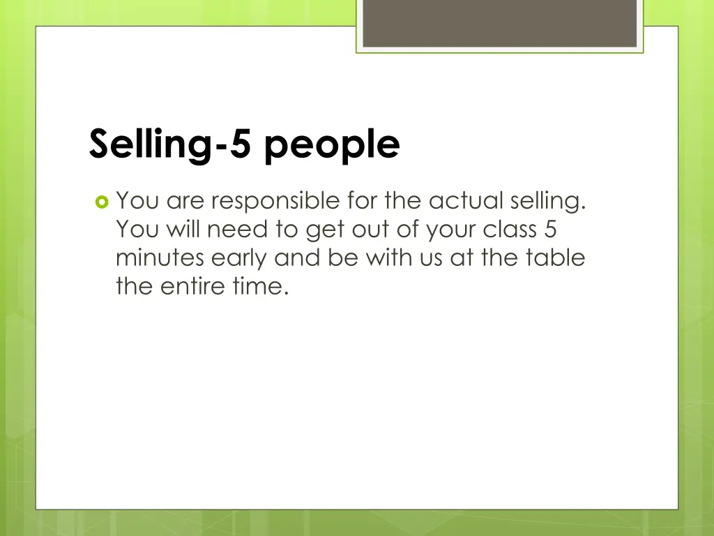selling 5 people