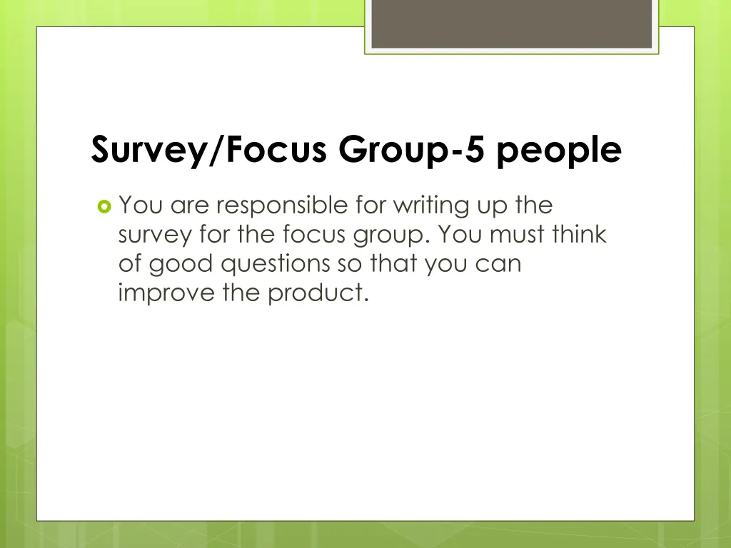 survey focus group 5 people