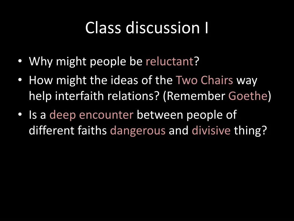class discussion i