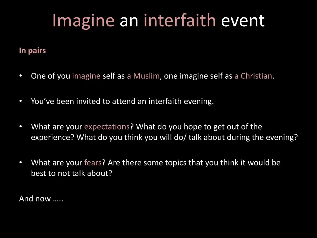 imagine an interfaith event