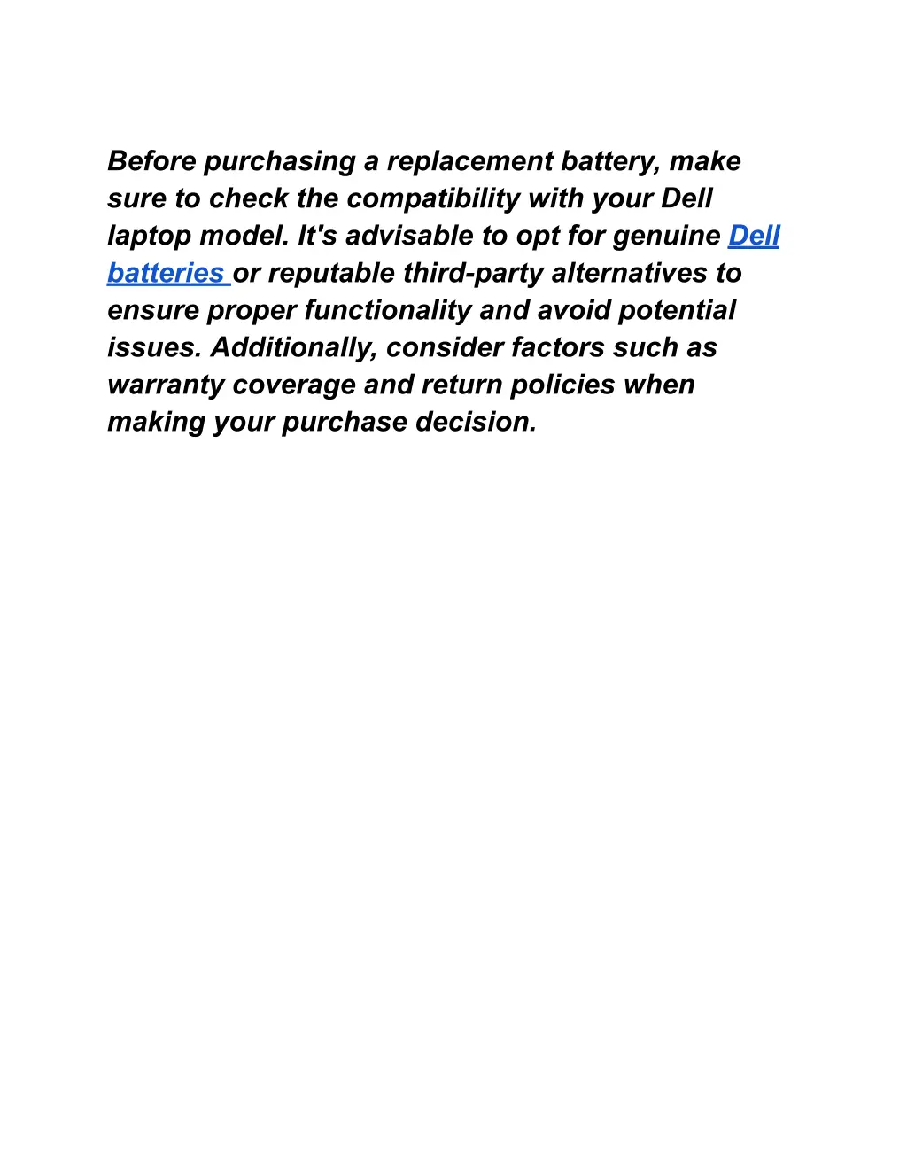 before purchasing a replacement battery make sure