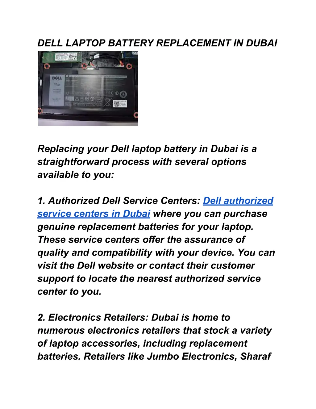 dell laptop battery replacement in dubai