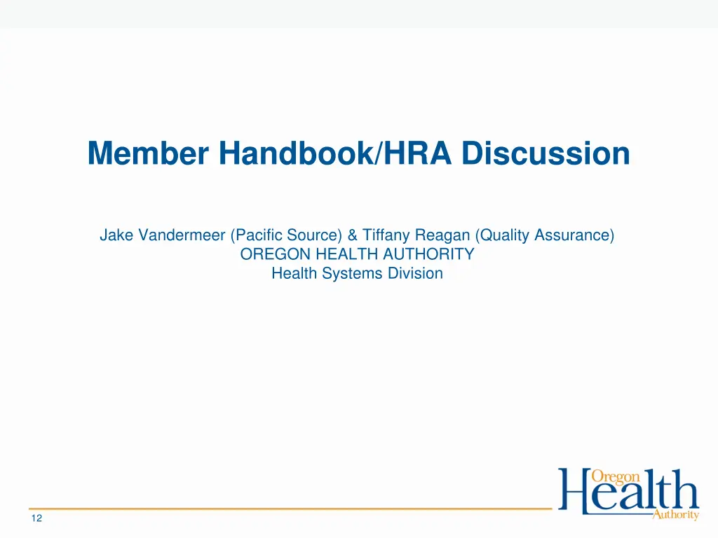 member handbook hra discussion