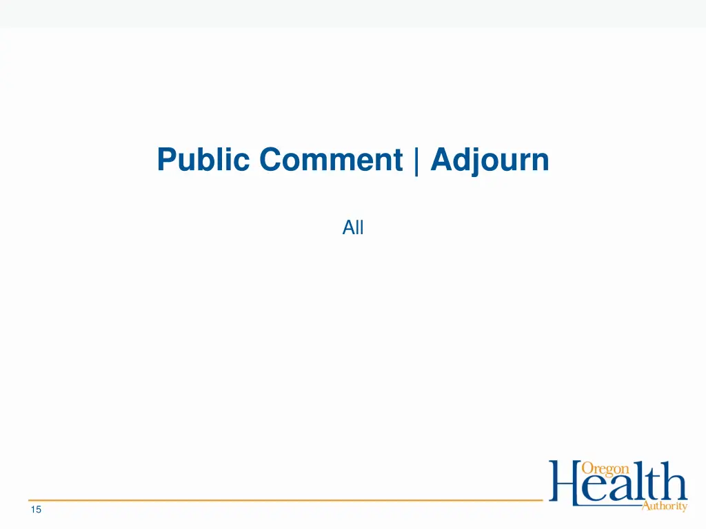 public comment adjourn