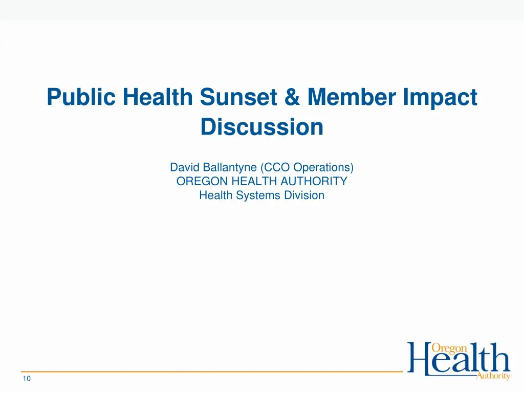 public health sunset member impact discussion