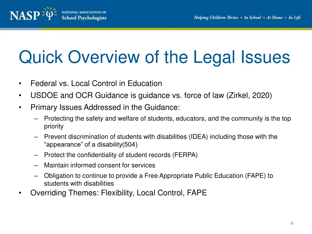 quick overview of the legal issues