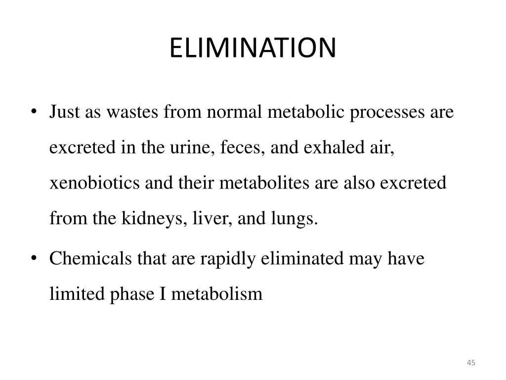 elimination