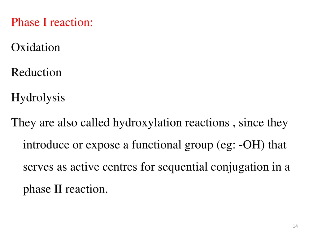 phase i reaction