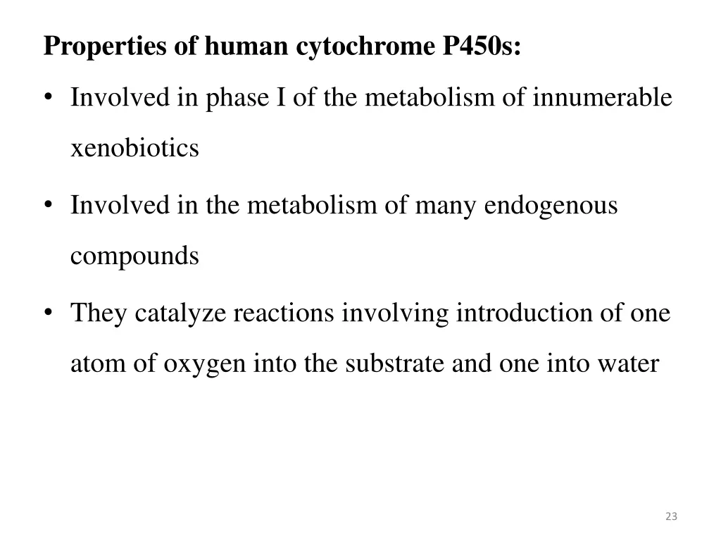 properties of human cytochrome p450s